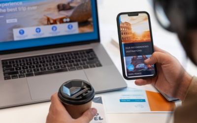 Local business one-page website viewed on a mobile phone