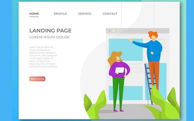One-page website hero section with clear message