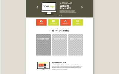 One-page website layout with scrolling sections