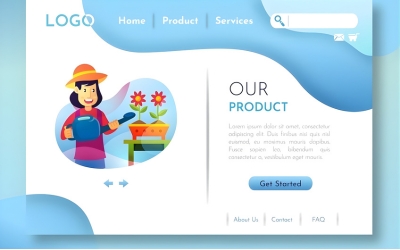 One-page website layout for a small business