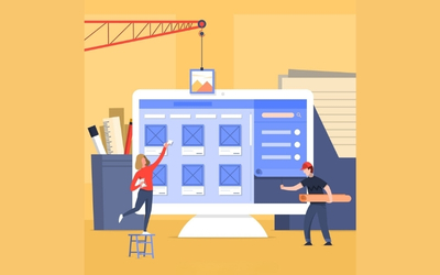 Structured sections of a one-page business website