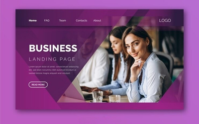 Professional homepage of a small business website