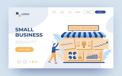 Clean website layout for a small business